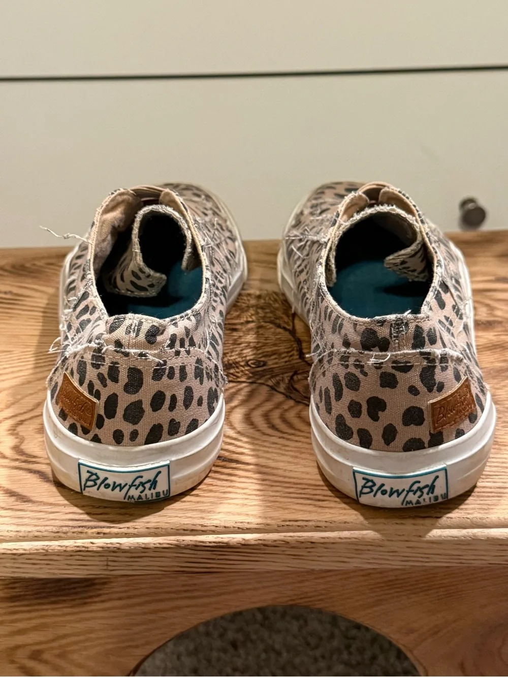 Blowfish Leopard-Print Slip-On Sneakers in Blush Tan